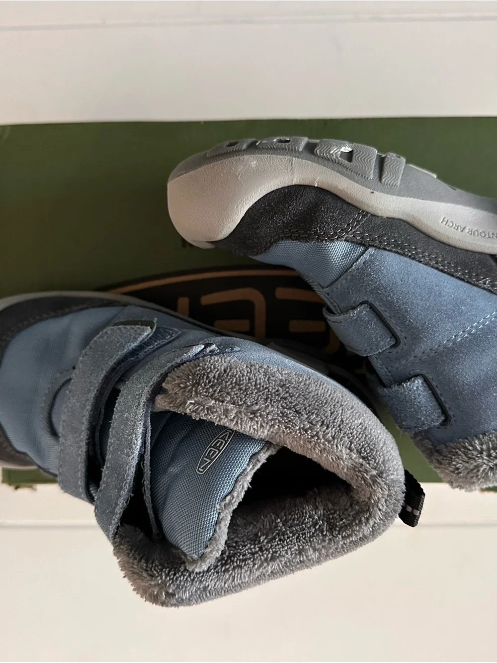 Keen Kids Blue and Gray Hook-and-Loop Trek Boots